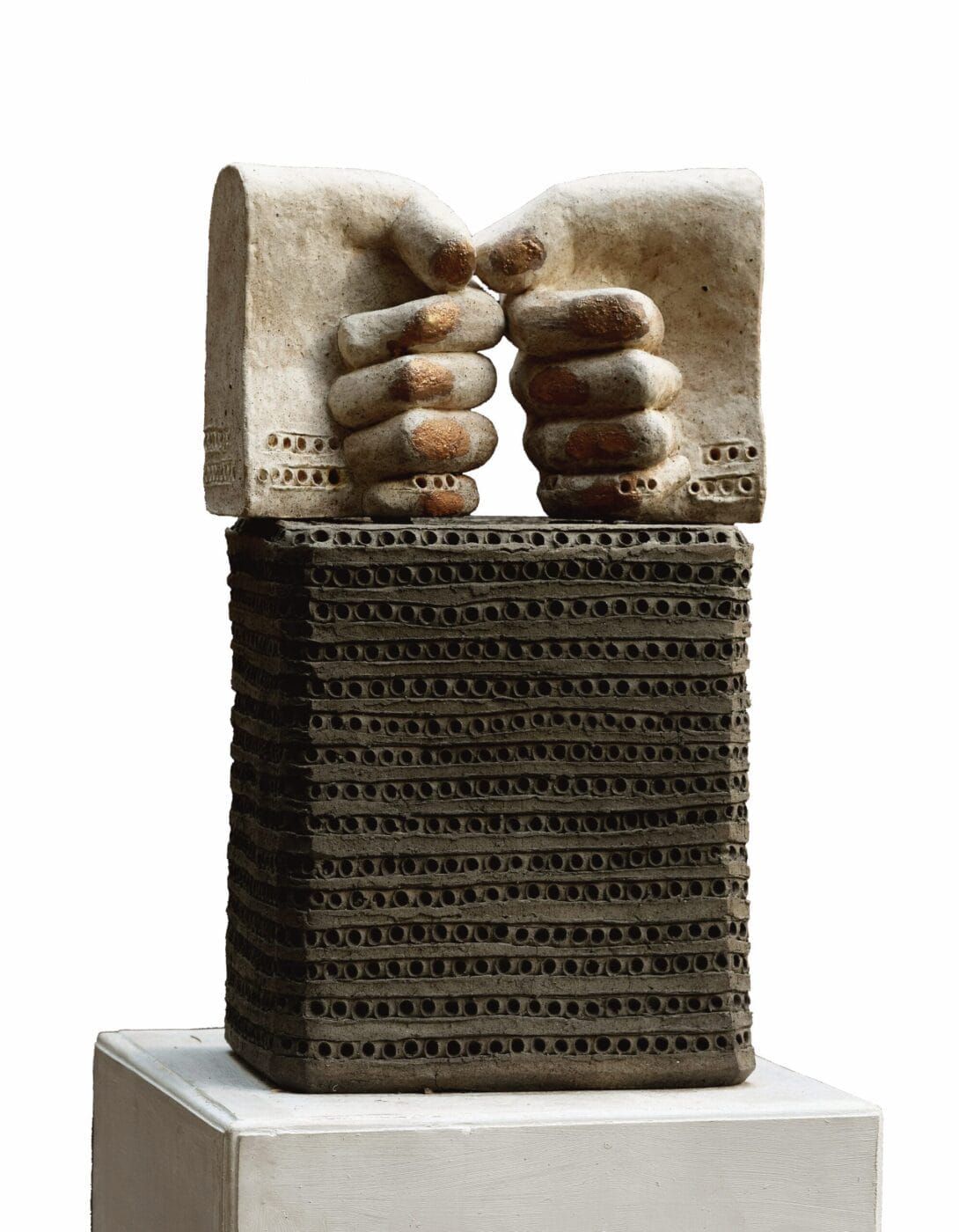 High temperature fired ceramic artwork by Luis Mandiola, contemporary fired ceramic piece