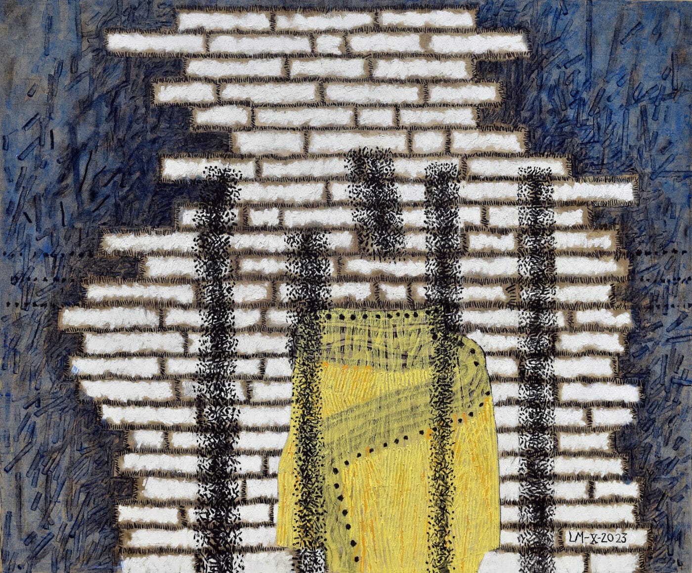 Oil and charcoal on canvas painting by Luis Mandiola