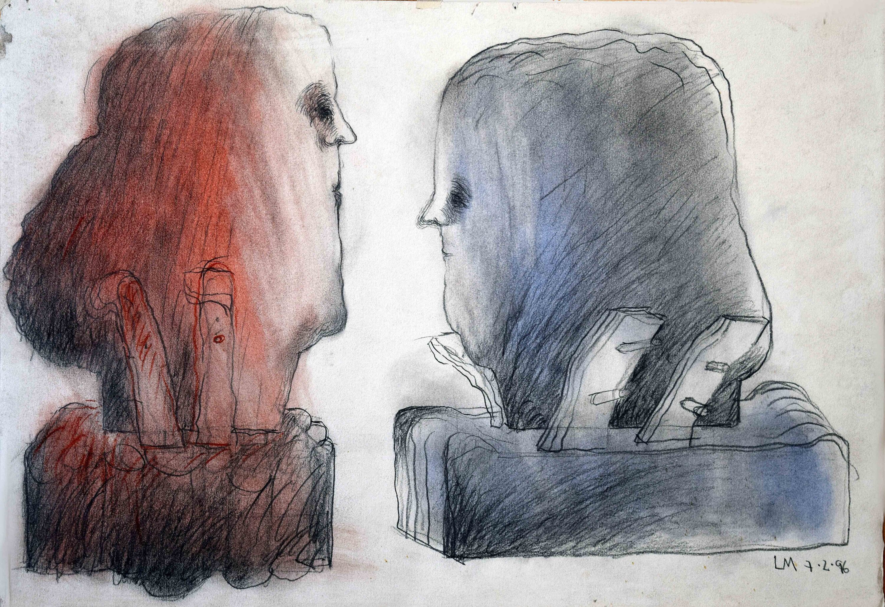 Drawing on paper by Luis Mandiola, contemporary art piece