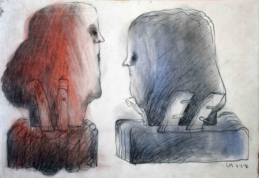 Drawing on paper by Luis Mandiola, contemporary art piece